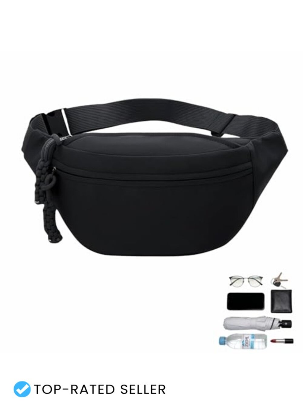 Multi-Way Crossbody Sling Bag Water-Resistant Nylon Waist Pack Travel Hiking